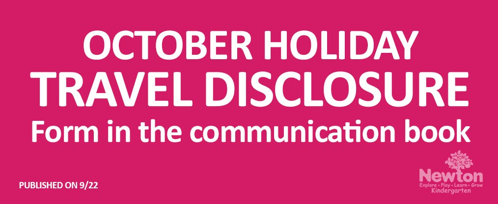 [IMPORTANT] October Holiday Travel Disclosure