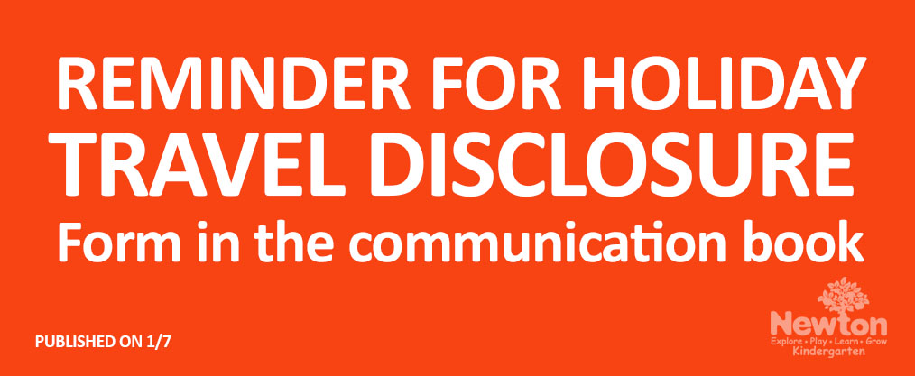 IMPORTANT: TRAVEL & HOLIDAY DISCLOSURES